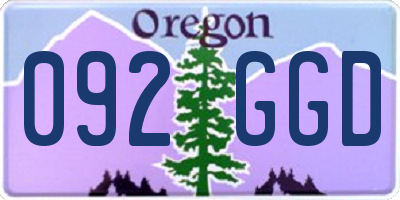 OR license plate 092GGD