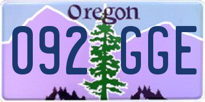 OR license plate 092GGE