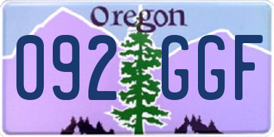 OR license plate 092GGF
