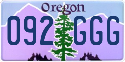 OR license plate 092GGG