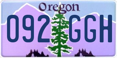 OR license plate 092GGH