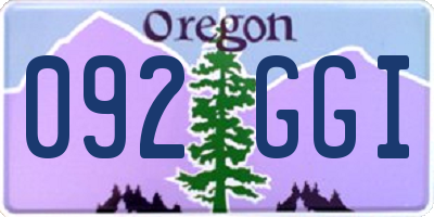 OR license plate 092GGI