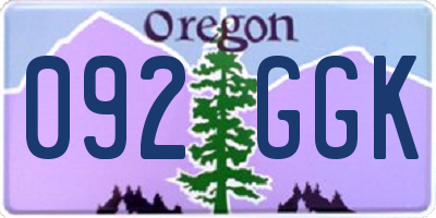 OR license plate 092GGK