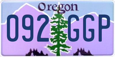 OR license plate 092GGP