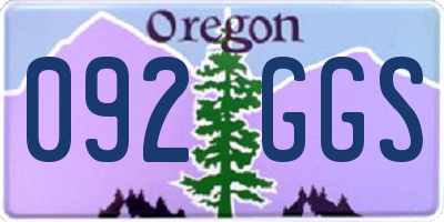 OR license plate 092GGS