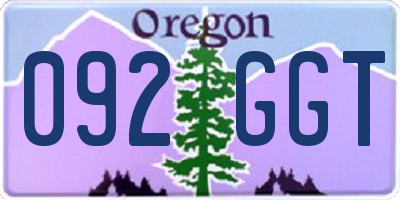 OR license plate 092GGT