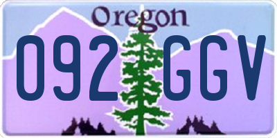 OR license plate 092GGV