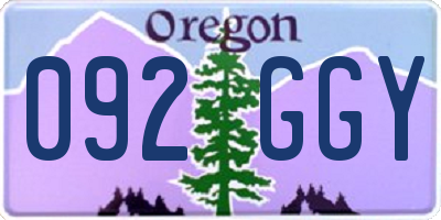 OR license plate 092GGY
