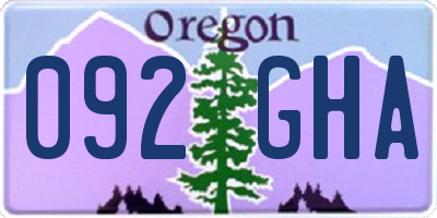 OR license plate 092GHA