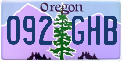 OR license plate 092GHB