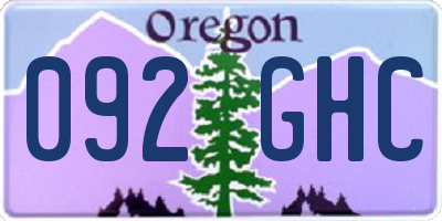 OR license plate 092GHC