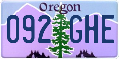 OR license plate 092GHE