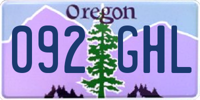 OR license plate 092GHL