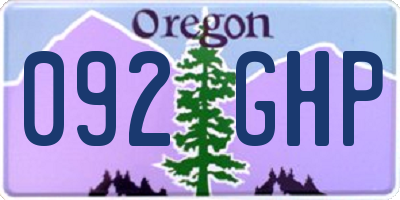 OR license plate 092GHP