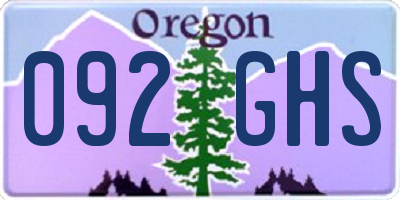 OR license plate 092GHS
