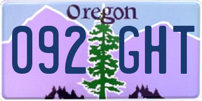 OR license plate 092GHT