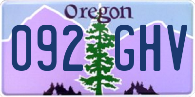 OR license plate 092GHV