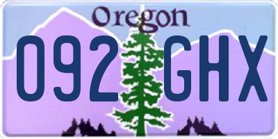 OR license plate 092GHX