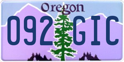 OR license plate 092GIC