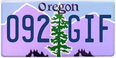 OR license plate 092GIF