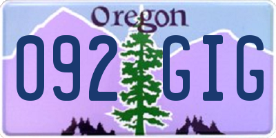 OR license plate 092GIG