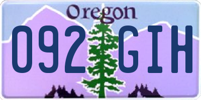 OR license plate 092GIH