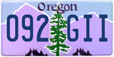 OR license plate 092GII