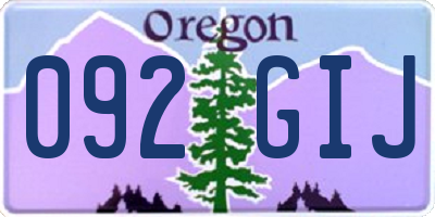 OR license plate 092GIJ