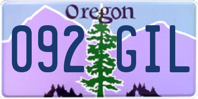 OR license plate 092GIL