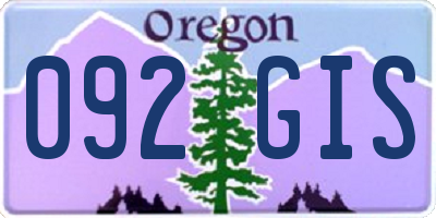 OR license plate 092GIS