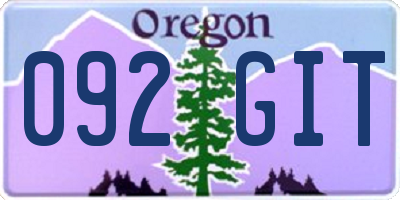 OR license plate 092GIT