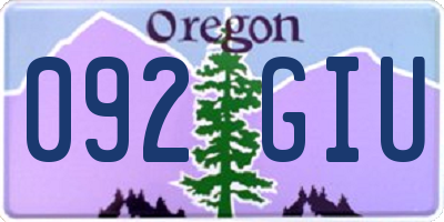 OR license plate 092GIU