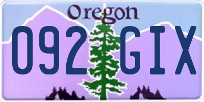 OR license plate 092GIX