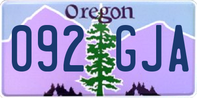 OR license plate 092GJA