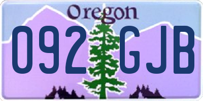 OR license plate 092GJB