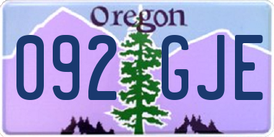 OR license plate 092GJE