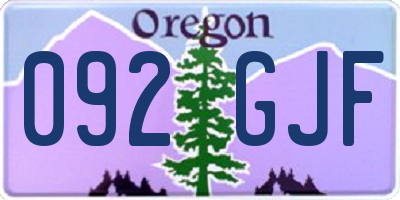 OR license plate 092GJF