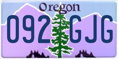 OR license plate 092GJG