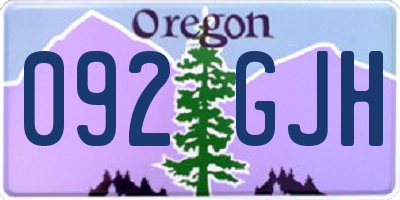 OR license plate 092GJH