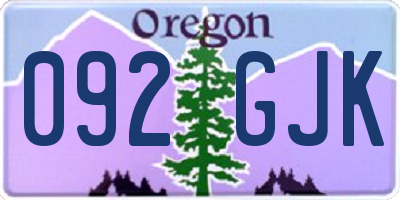 OR license plate 092GJK