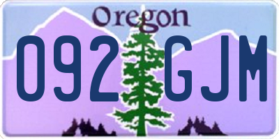 OR license plate 092GJM