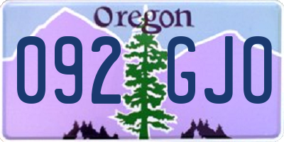 OR license plate 092GJO