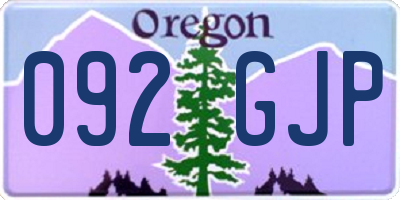 OR license plate 092GJP