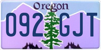 OR license plate 092GJT