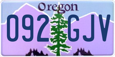 OR license plate 092GJV