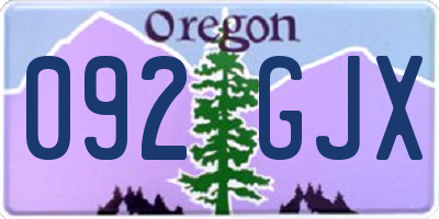 OR license plate 092GJX