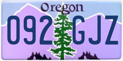 OR license plate 092GJZ