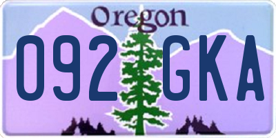 OR license plate 092GKA