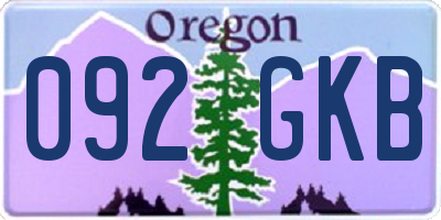 OR license plate 092GKB