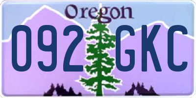 OR license plate 092GKC